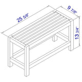 ALFI Brand AB4401 26" Solid Wooden Slated Single Person Sitting Bench