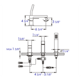 ALFI AB2322-BN Brushed Nickel Deck Mounted Tub Filler and Square Shower Head