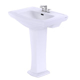 TOTO LPT780.4#01 Clayton Rectangular Pedestal Bathroom Sink for 4" Center Faucets, Cotton White