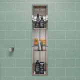 ALFI ABN0836-PSS 8 x 36 Polished Stainless Steel Vertical Triple Shelf Bath Shower Niche