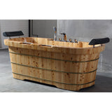 ALFI AB1130 65" 2 Person Free Standing Cedar Bathtub with Fixtures & Headrests