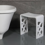 ALFI Brand ABST88 Designer White Matte Solid Surface Resin Bathroom/Shower Stool