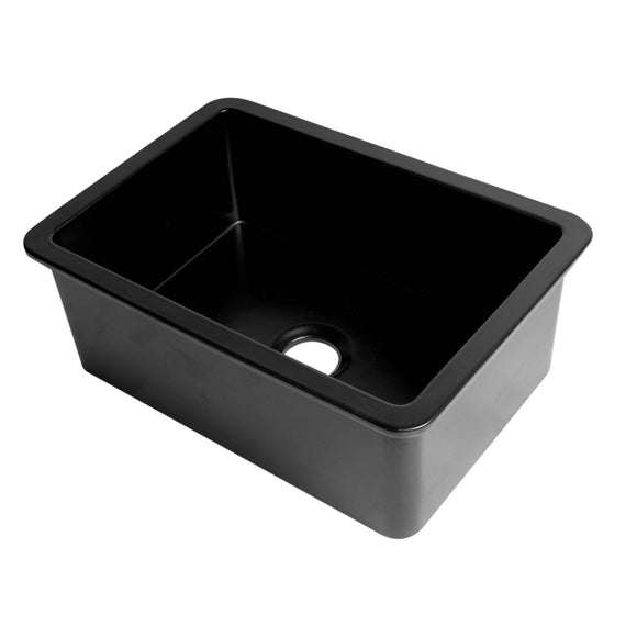 ALFI Brand ABF2718UD-BM Black Matte 27" x 18" Fireclay Undermount/Drop In Fireclay Kitchen Sink