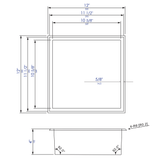 ALFI ABN1212-PSS 12 x 12 Polished Stainless Steel Square Single Shelf Bath Shower Niche