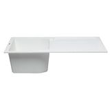 ALFI AB1620DI-W White 34" Single Bowl Granite Composite Sink with Drainboard