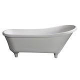 ALFI Brand AB9960 67" White Matte Clawfoot Solid Surface Resin Bathtub