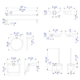 ALFI Brand AB9508-PC Polished Chrome 6 Piece Matching Bathroom Accessory Set