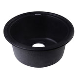 ALFI AB1717UM-BLA Black 17" Undermount Round Granite Composite Kitchen Prep Sink