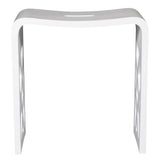 ALFI Brand ABST88 Designer White Matte Solid Surface Resin Bathroom/Shower Stool