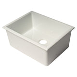 ALFI Brand AB2418UD 24" White Undermount / Drop-in Fireclay Kitchen Sink