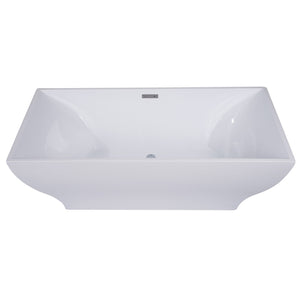 ALFI AB8840 67 inch White Rectangular Acrylic Free Standing Soaking Bathtub