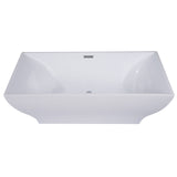 ALFI AB8840 67 inch White Rectangular Acrylic Free Standing Soaking Bathtub