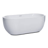 ALFI Brand AB8838 59 inch White Oval Acrylic Free Standing Soaking Bathtub