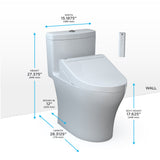 TOTO MW6463084CEMFGN#01 Aquia IV One-Piece Elongated Dual Flush Toilet and WASHLET C5 Bidet Seat