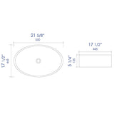 ALFI Brand ABC911 White Modern 22" Oval Above-Mount Ceramic Sink