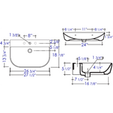 ALFI Brand AB112 28" White D-Bowl Porcelain Wall Mounted Bath Sink