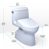 TOTO MW6144726CEFGA#01 WASHLET+ Carlyle II One-Piece Toilet with Auto Flush WASHLET+ S7 Bidet Seat, Cotton White