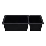 ALFI AB3319DI-BLA Black 34" Double Bowl Drop in Granite Composite Kitchen Sink