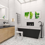 ALFI AB8834 59" Black & White Rectangular Acrylic Free Standing Soaking Bathtub