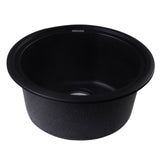 ALFI AB1717DI-BLA Black 17" Drop-In Round Granite Composite Kitchen Prep Sink