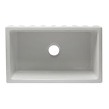 ALFI AB3018HS-W 30 inch White Smooth / Fluted Single Bowl Fireclay Farm Sink