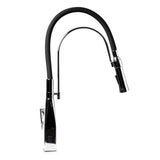 ALFI Brand ABKF3023-PC Polished Chrome Square Kitchen Faucet with Black Rubber Stem