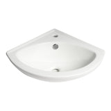 ALFI Brand ABC120 White 22" Corner Wall Mounted Ceramic Sink with Faucet Hole