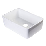 ALFI AB503-W White 23" Smooth Apron Fireclay Single Bowl Farmhouse Kitchen Sink