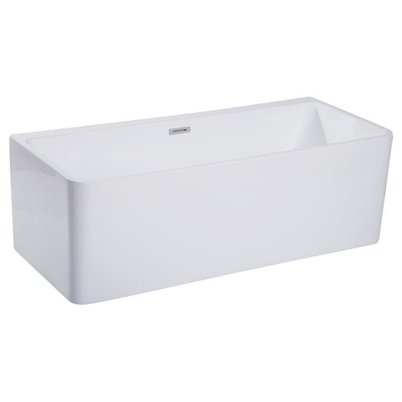 ALFI AB8859 67 inch White Rectangular Acrylic Free Standing Soaking Bathtub