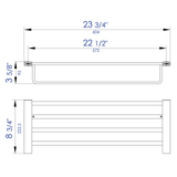 ALFI Brand AB9539-BN Brushed Nickel 24 inch Towel Bar & Shelf Bathroom Accessory