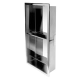 ALFI ABN1224-PSS 12 x 24 Polished Stainless Steel Vertical Double Shelf Bath Shower Niche