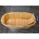 ALFI Brand AB1163 61" Free Standing Wooden Bathtub with Cushion Headrest