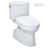 TOTO WASHLET+ Vespin II Two-Piece Elongated 1.28 GPF Toilet with Auto Flush WASHLET+ S7A Contemporary Bidet Seat, Cotton White - MW4744736CEFGA#01