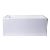 ALFI AB2418SB-W 24" White Smooth Thick Wall Fireclay Single Bowl Farm Sink