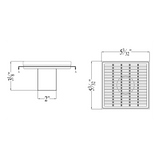 ALFI Brand ABSD55D 5" x 5" Square Stainless Steel Shower Drain with Groove Lines