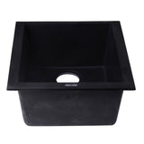 ALFI AB1720UM-BLA Black 17" Undermount Rectangular Granite Composite Prep Sink