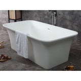 ALFI AB9942 67" White Rectangular Solid Surface Smooth Resin Soaking Bathtub