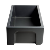 ALFI Brand AB3318HS-BM 33" Black Matte Reversible Smooth/Fluted Single Bowl Fireclay Farm Sink