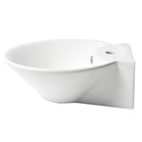 ALFI Brand ABC113 White Modern 17" Round Wall Mounted Ceramic Sink with Faucet Hole