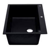 ALFI AB3322DI-BLA Black 33" Single Bowl Drop in Granite Composite Kitchen Sink