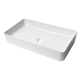 ALFI Brand ABC902-W White 24" Modern Rectangular Above-Mount Ceramic Sink