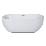 ALFI Brand AB8839 67 inch White Oval Acrylic Free Standing Soaking Bathtub