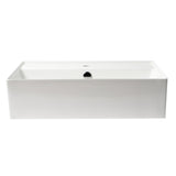 ALFI Brand ABC901-W White 24" Modern Rectangular Above-Mount Ceramic Sink with Faucet Hole