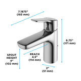 TOTO TLG03301U#PN GS Series Single Handle Bathroom Sink Faucet with Drain Assembly, Polished Nickel