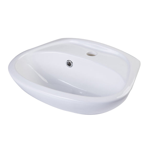 ALFI Brand AB106 White Small Porcelain Wall Mount Basin with Overflow