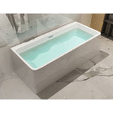 ALFI AB8858 59 inch White Rectangular Acrylic Free Standing Soaking Bathtub