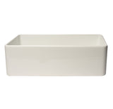 ALFI Brand ABF3318S 33" White Thin Wall Single Bowl Smooth Apron Fireclay Kitchen Farm Sink