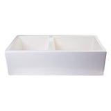 ALFI AB3618DB-B 36" Biscuit Smooth Apron Wall Fireclay Double Bowl Farm Sink