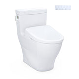 TOTO WASHLET+ Legato One-Piece Elongated 1.28 GPF Toilet with Auto Flush S7 Contemporary Bidet Seat, Cotton White - MW6244726CEFGA#01