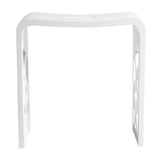 ALFI Brand ABST88 Designer White Matte Solid Surface Resin Bathroom/Shower Stool